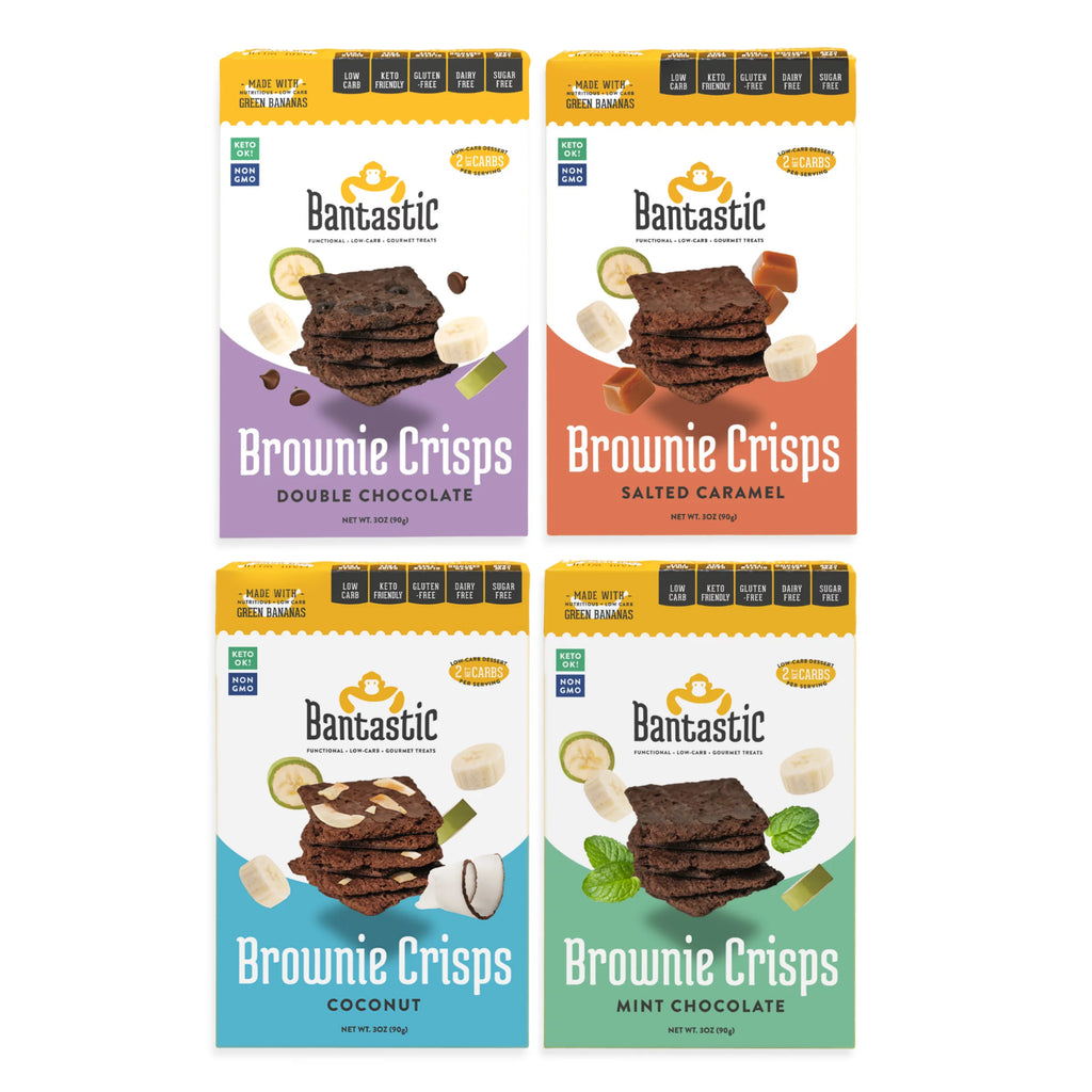 Sugar-free Brownie Snack Variety 4-Pack, Crunchy Thin Low Carb Keto Q50566