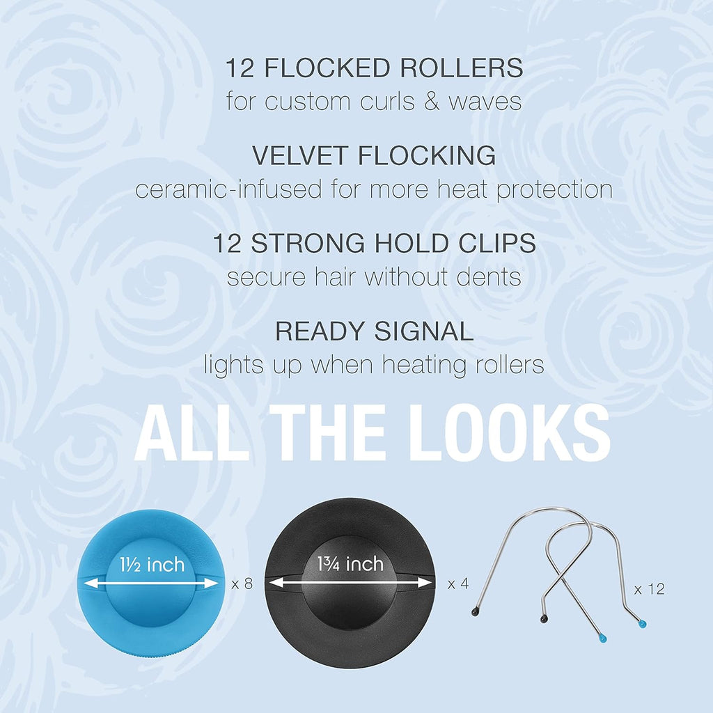 Ceramic Hot Rollers with Wire Pins for Big Curls and Voluminous Waves D5062