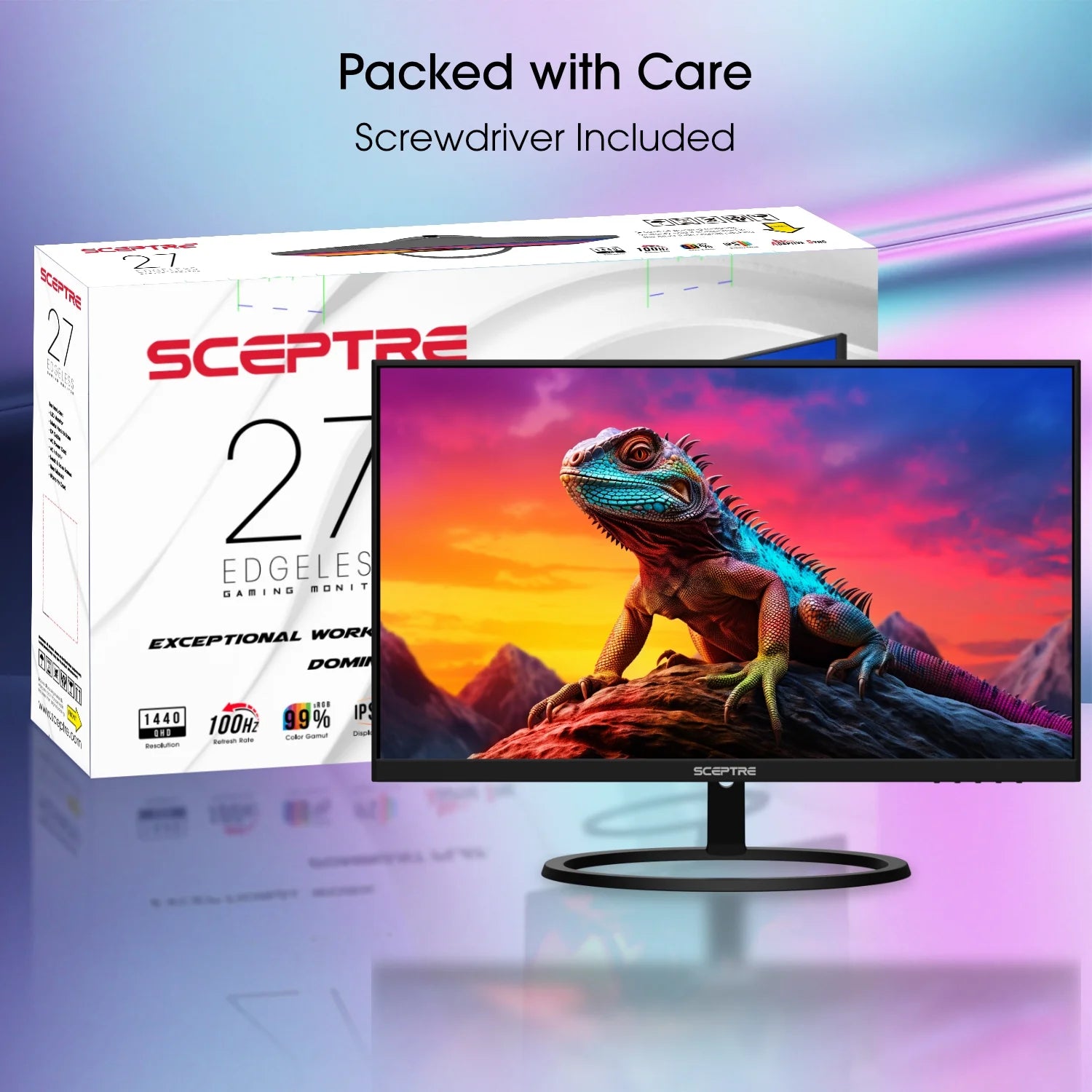 27-Inch Quad HD IPS LED Monitor 2560 x 1440 100Hz, Built-in Speakers D27192