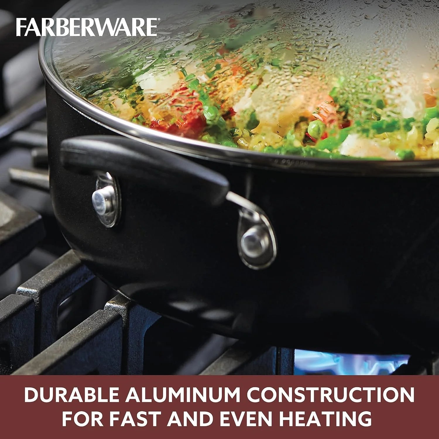 Nonstick Jumbo Cooker/Saute Pan with Lid, 6 Quart H87101