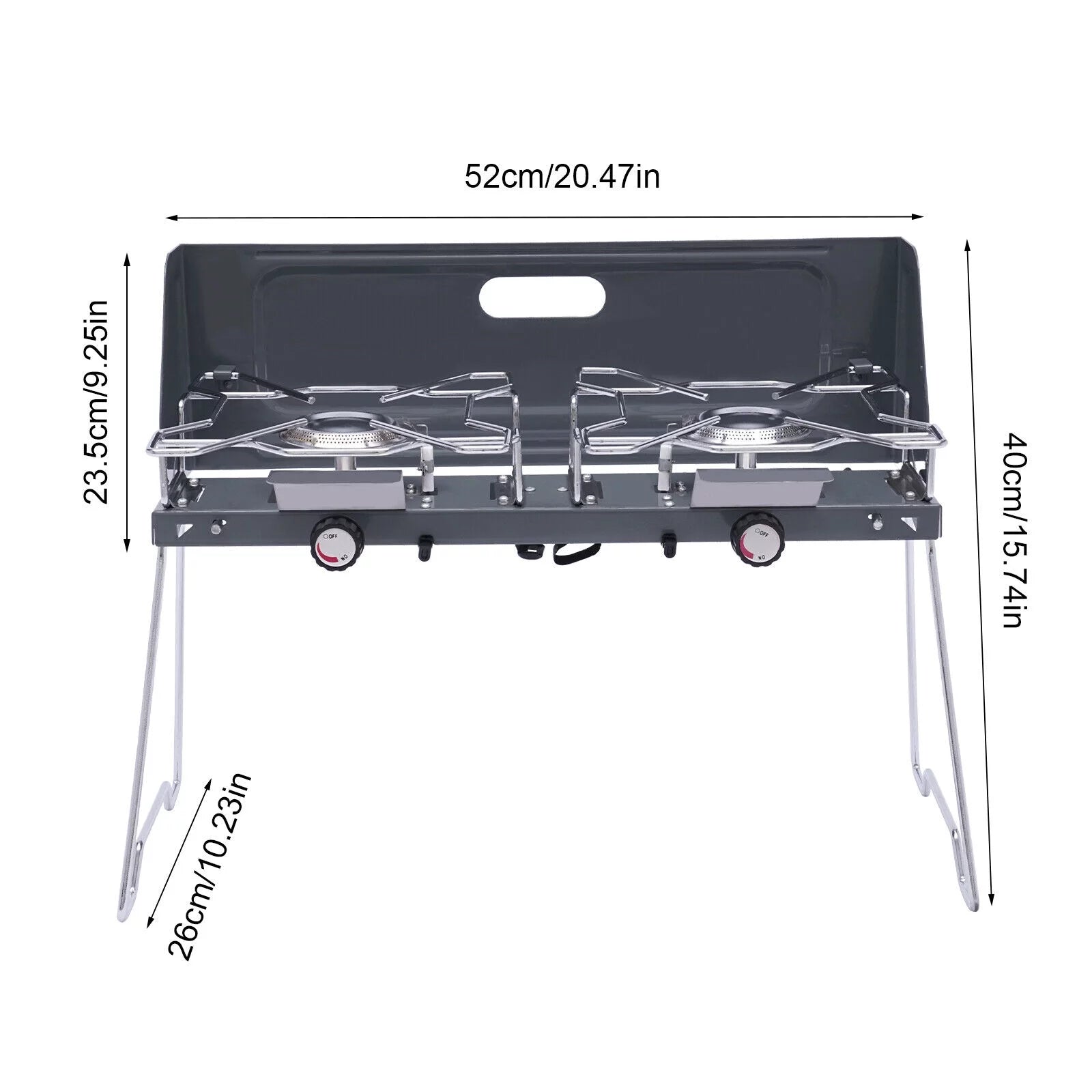 Portable 2-Burner Butane Camping Stove with Grill K5473