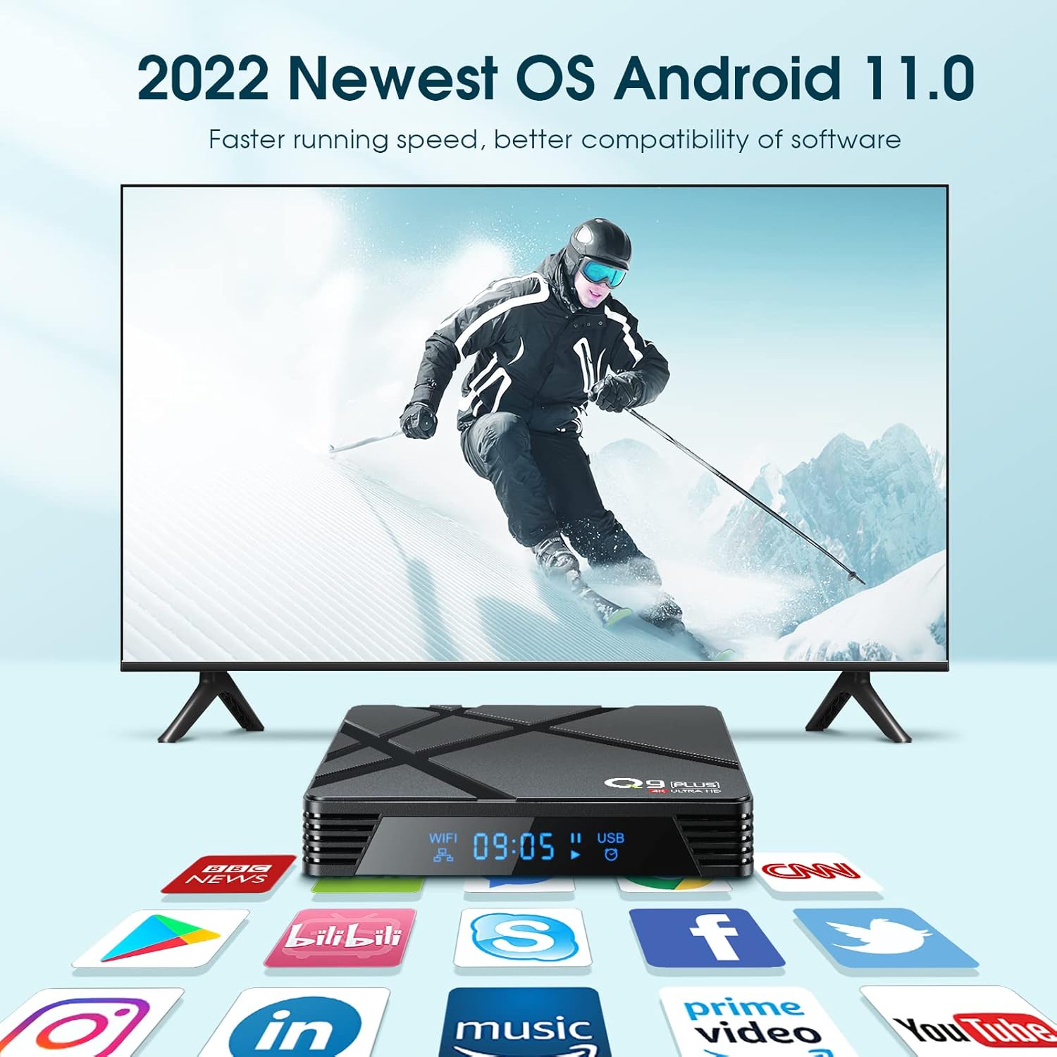 TV Box 4GB RAM 64GB with Wireless Mini Keyboard, Dual-WiFi, 4K, Pack of 2 R591024