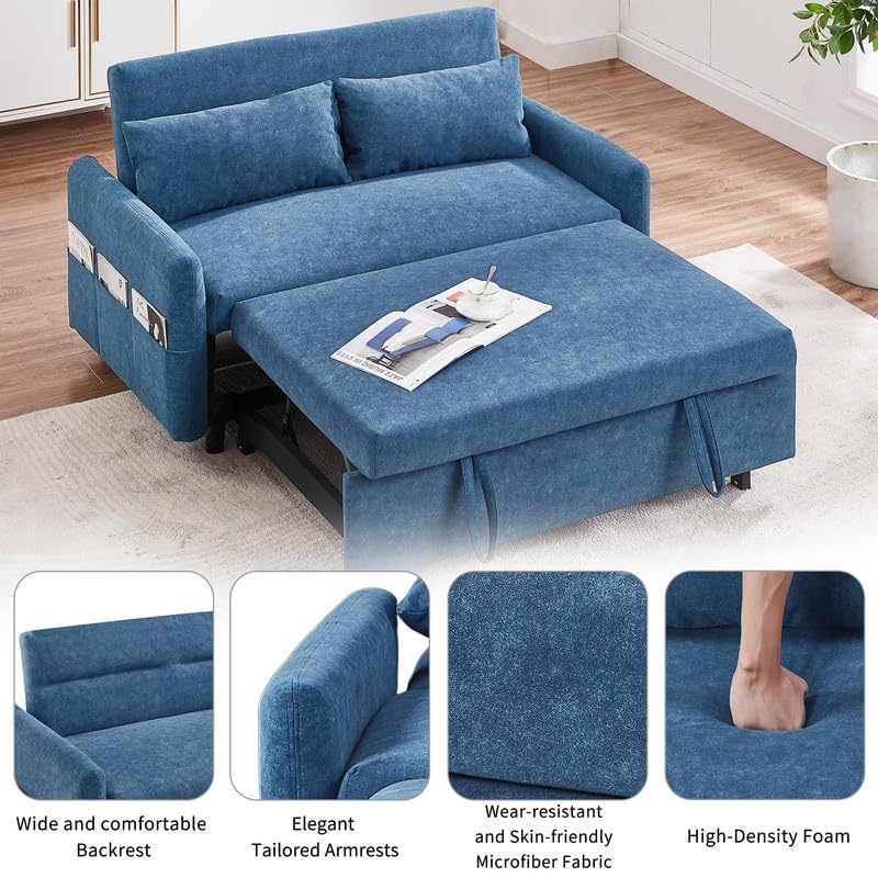 Convertible Sofa Bed Sleeper Chair with Adjustable Backrest, Grey C681