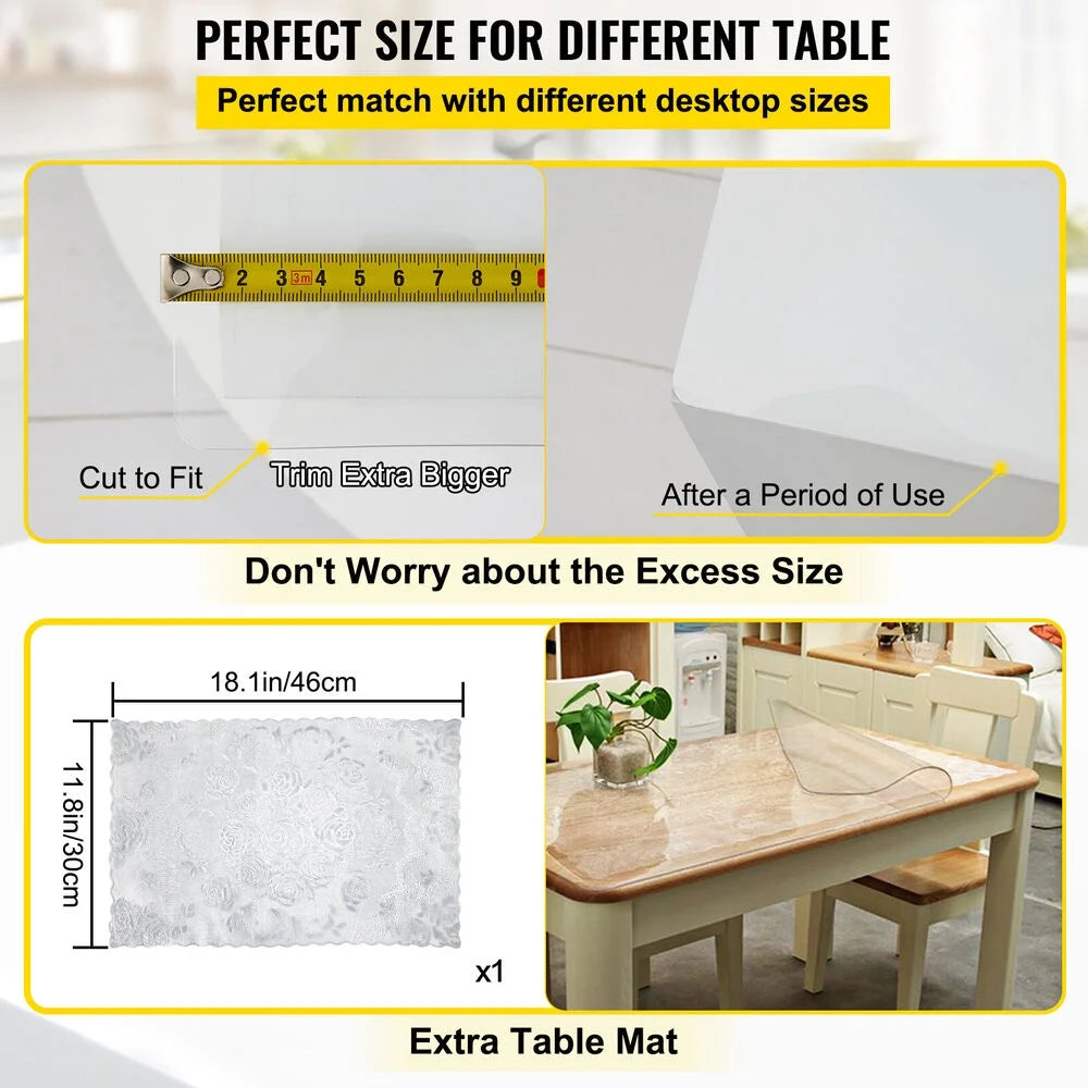 PVC Table Mat Waterproof Transparent Desk Protector H5803