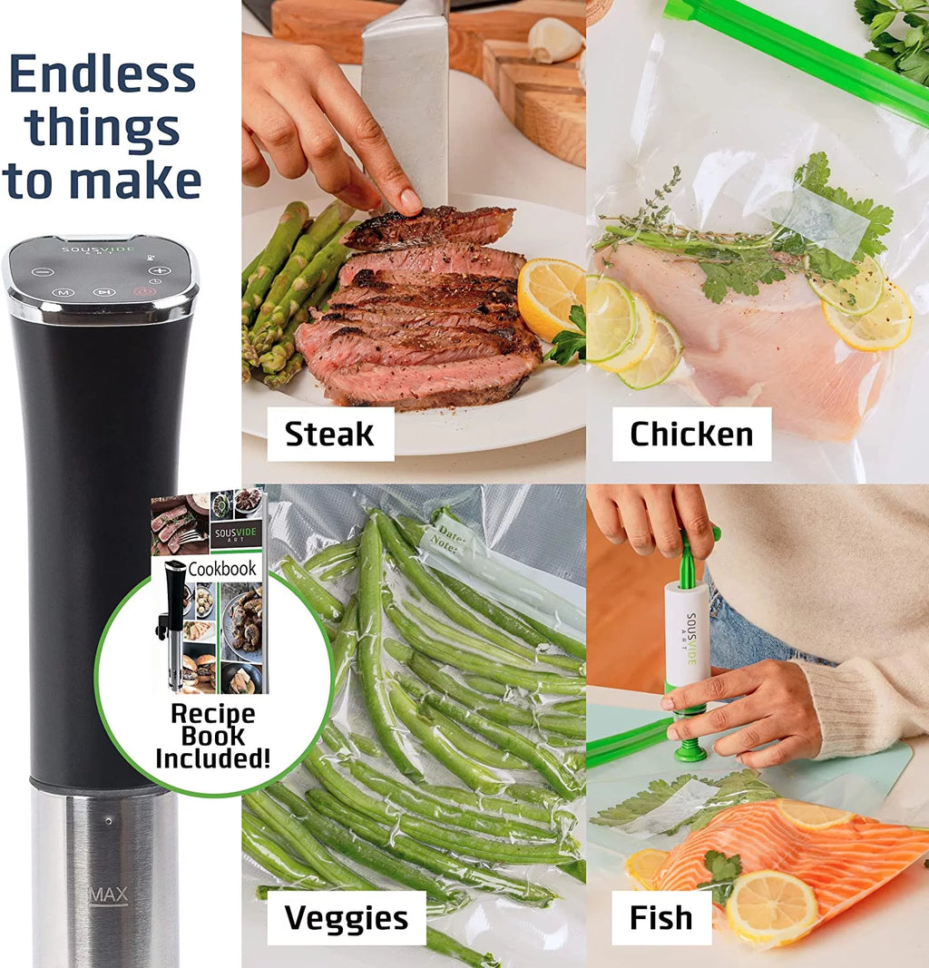 Sous Vide Cooker 800W with Digital Timer and Recipe Book F319