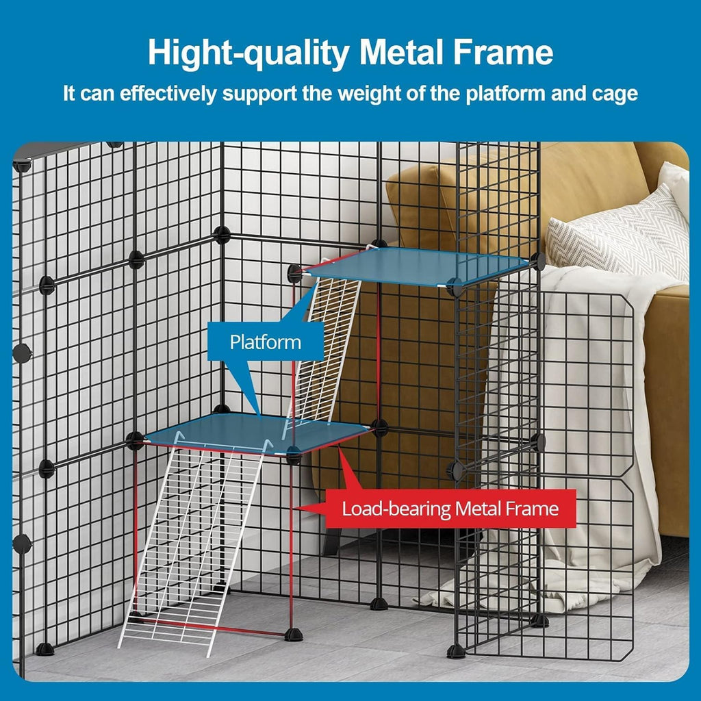 Large Cat Cage Indoor DIY Cat Playpen Detachable Metal Wire Kennels Crate N897