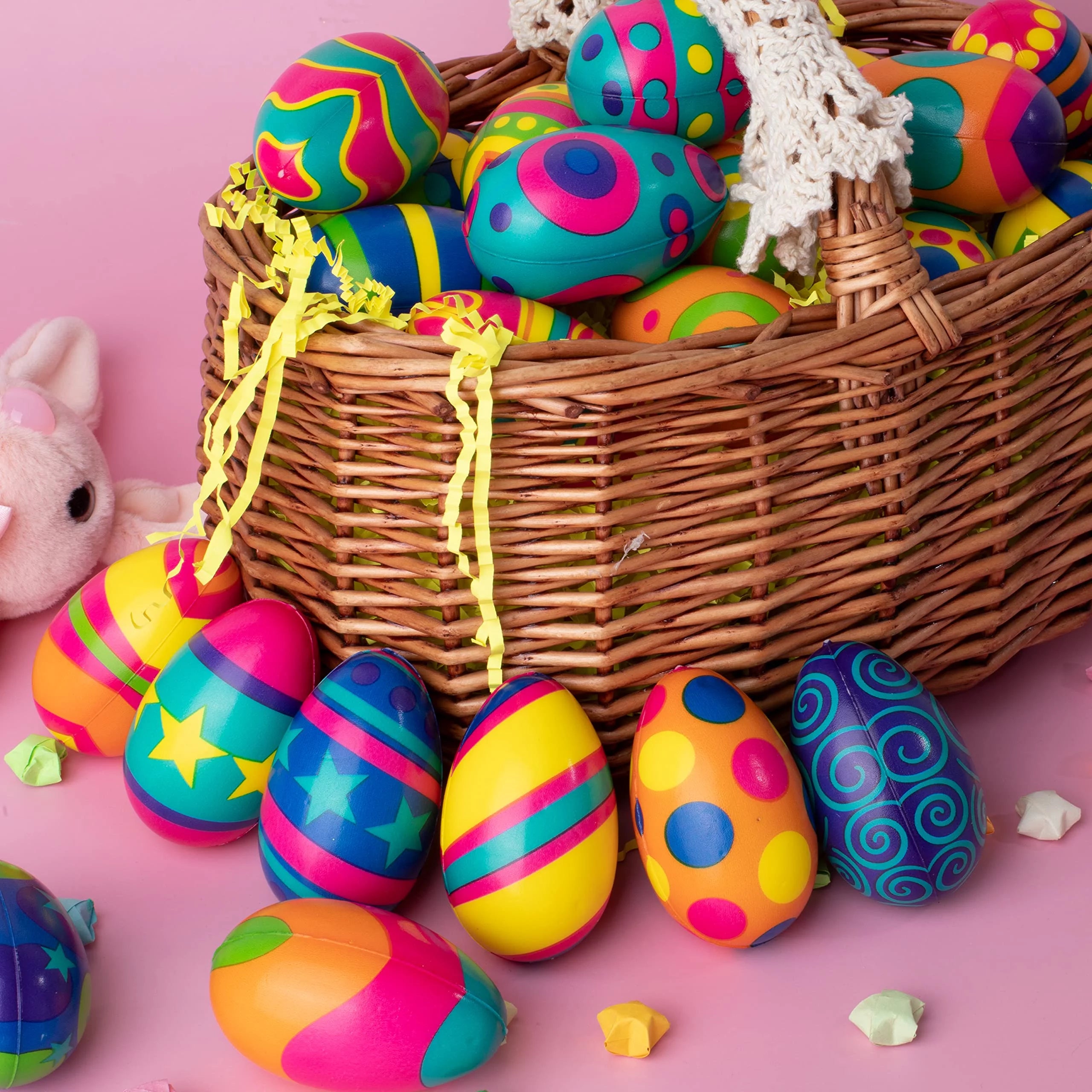 24 PCS Colorful Squishy Eggs for Easter Egg Hunt, Slow Rising Stress Relief Toys Q68681