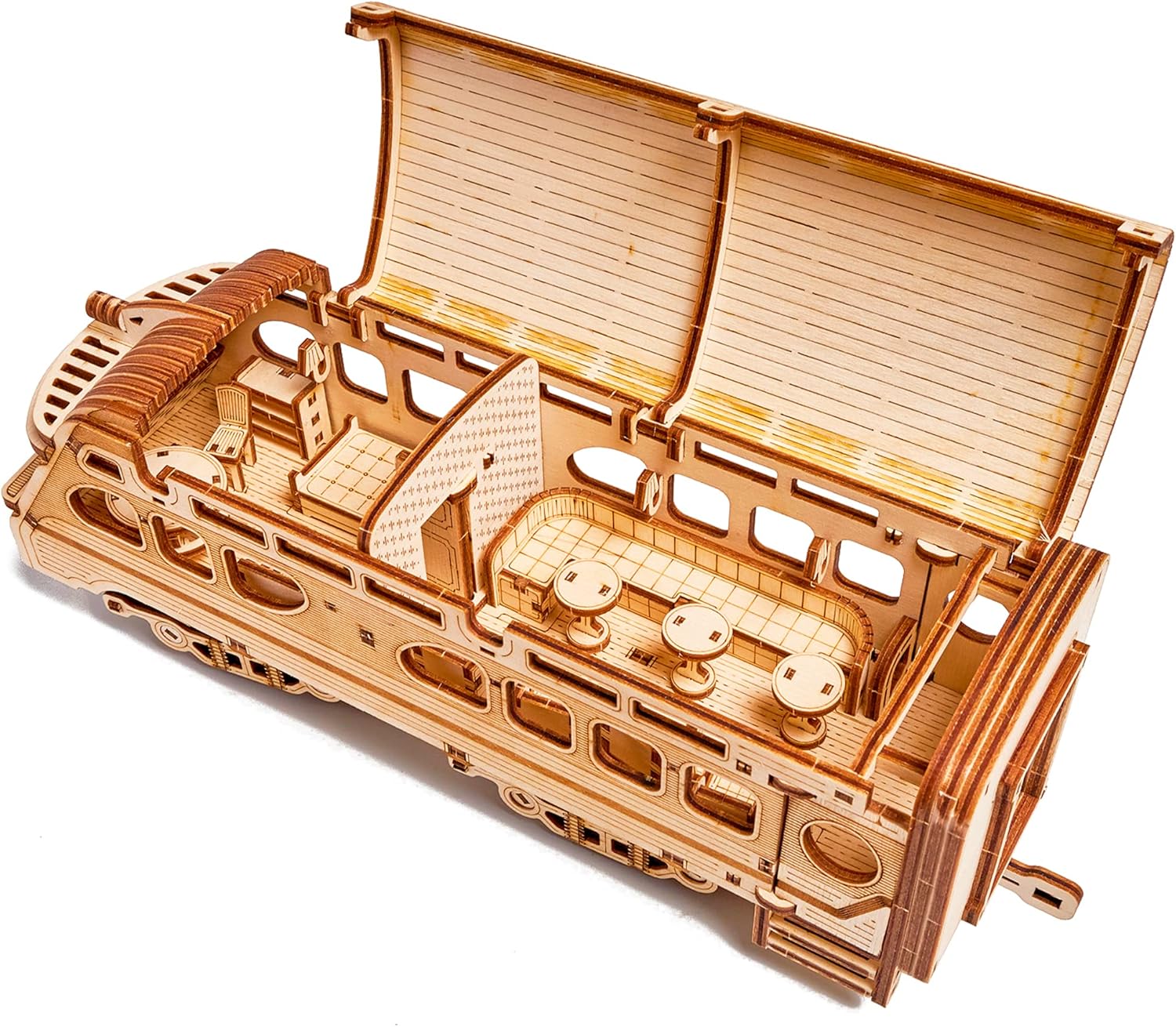 3D Wooden Puzzle Train Model Kit for Adults and Kids V355