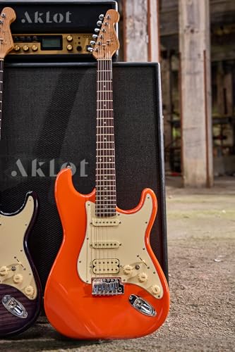 Electric Guitar with Coil-Split, Roasted Maple Neck, HSS Pickups, Beginner Kit with Amp and Bag C21096