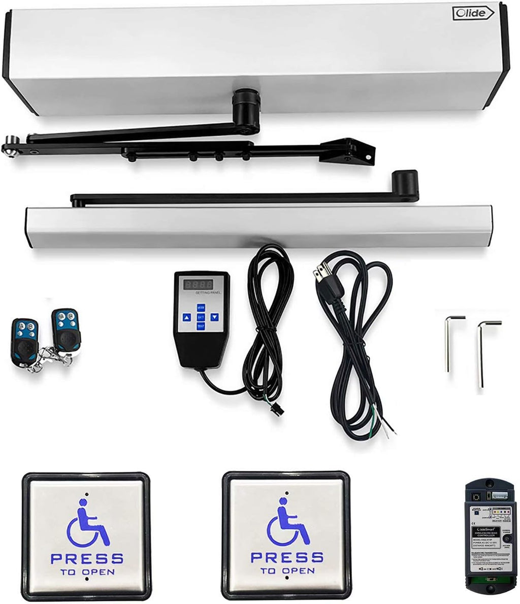 Handicap Door Opener for Disabled People, Low Energy ADA Swing Door Operator with Stainless Steel Handicap Push Buttons