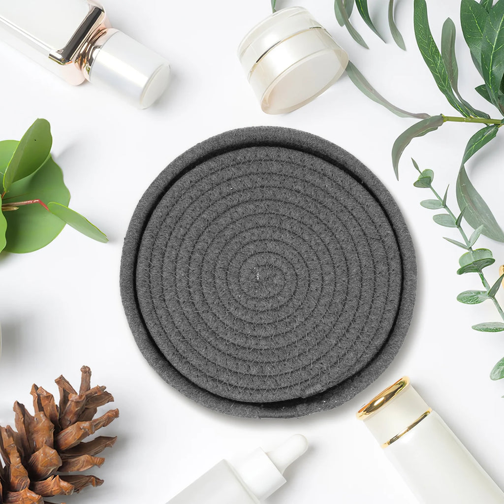 Round Woven Cotton Rope Placemat Set with Coasters M5852