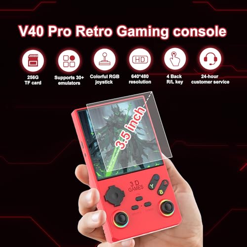 Handheld Game Console 4.0 Inch IPS Screen Retro Portable Arcade Y95927