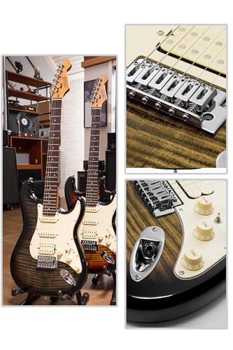 Electric Guitar with Coil-Split, Roasted Maple Neck, HSS Pickups, Beginner Kit with Amp and Bag C21096