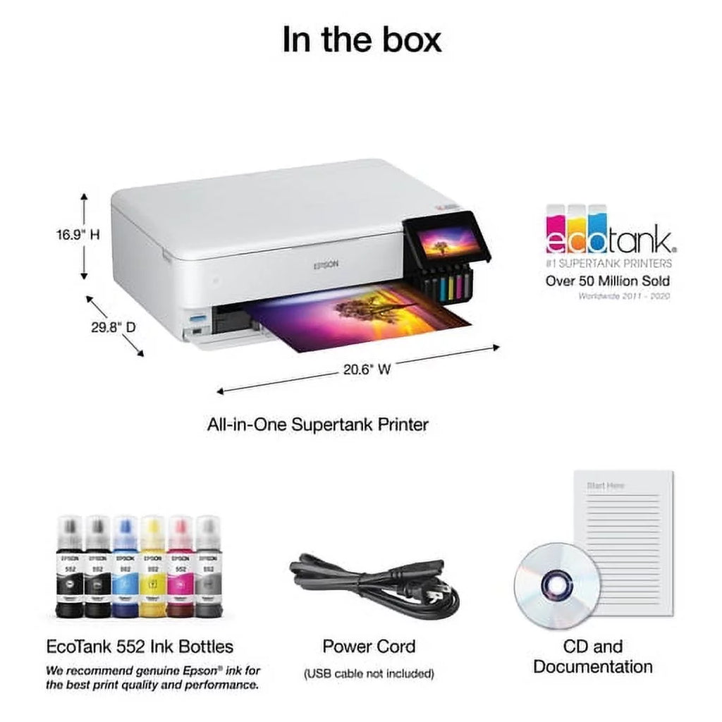 Wireless Wide-Format Color All-in-One Supertank Printer with Scanner and Copier G69228