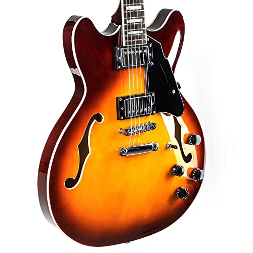 Semi-Hollow Electric Guitar with Stainless Steel Frets Red K5500