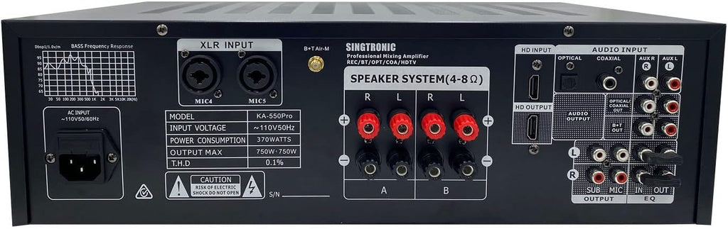 Professional 1500W Mixing Amplifier Karaoke with Bluetooth and Voice Recording Q7749