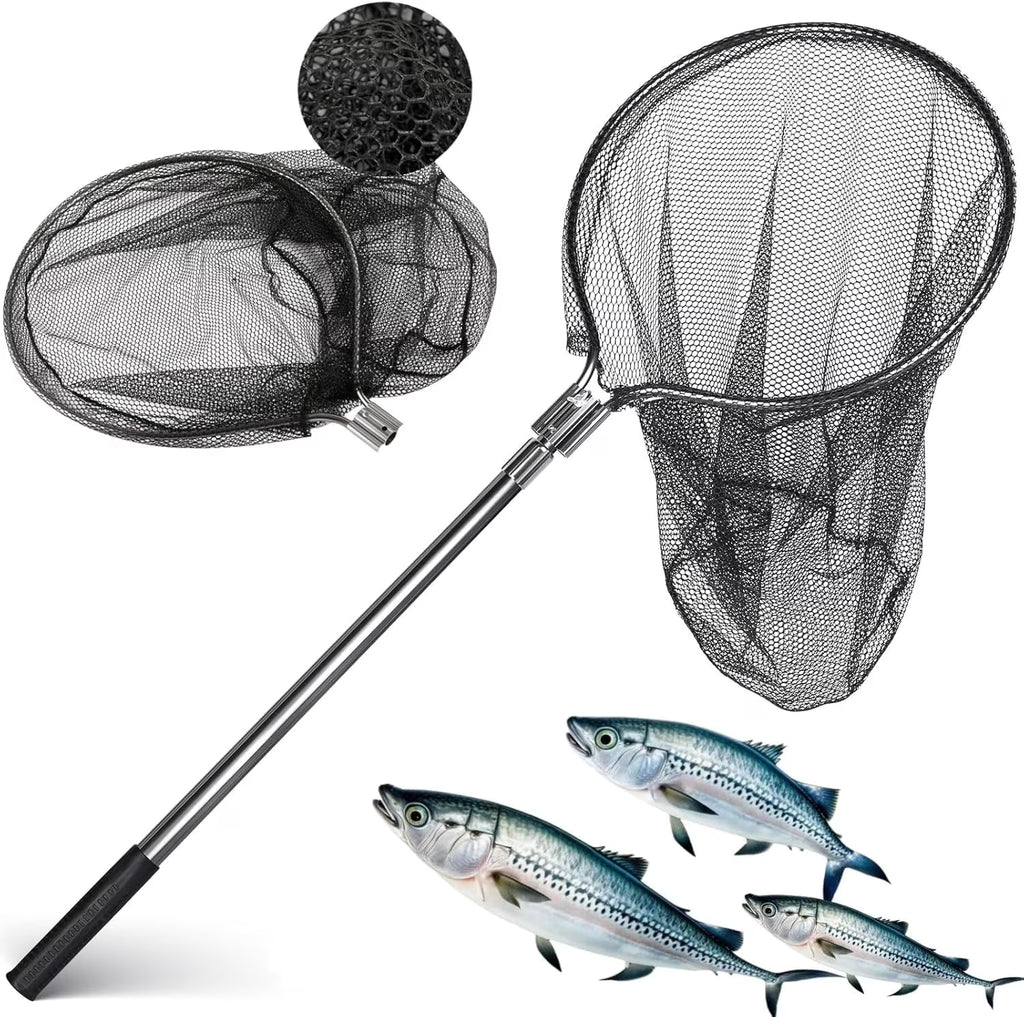 Unbranded Fishing Net with 67-100 Inch Telescoping Handle, 20 Inch Net Opening