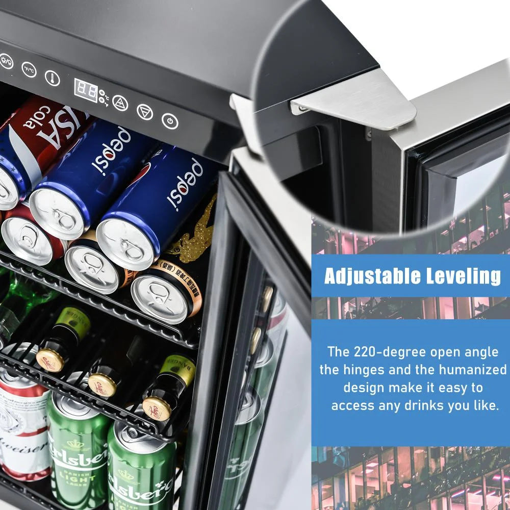 15 Inch Built-in Beverage Refrigerator with Clear Glass Door C162