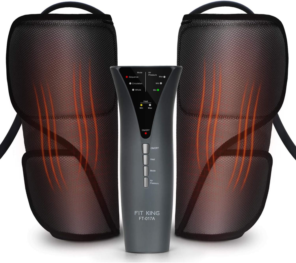 FIT KING Leg Massager for Circulation Calf Massager with Heat 3 Modes 3 Intensities FT-017A