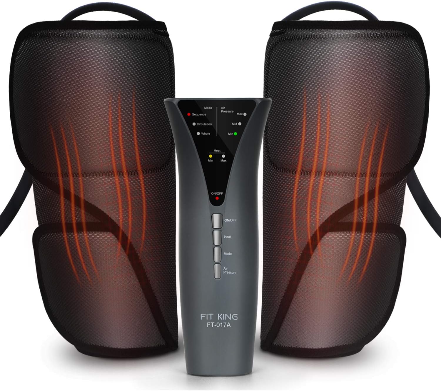 FIT KING Leg Massager for Circulation Calf Massager with Heat 3 Modes 3 Intensities FT-017A