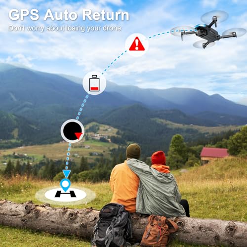 Drone with 2K HD Camera for Adults, GPS Auto Return, Brushless Motor, Foldable Quadcopter W548062