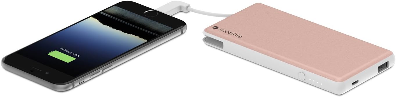 External Battery with Built-in Cables for Smartphones, Rose Gold, 2-Pack A862436