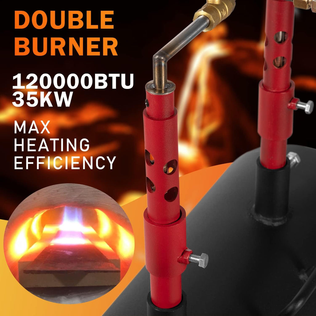 Portable Propane Forge Double Burner for Blacksmithing Knife Making S219