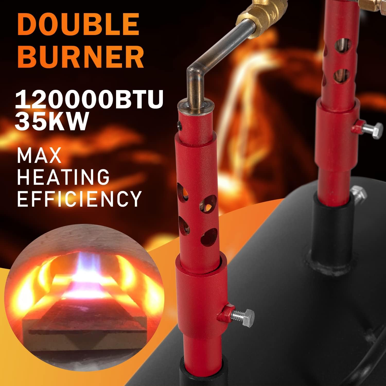 Portable Propane Forge Double Burner for Blacksmithing Knife Making S219