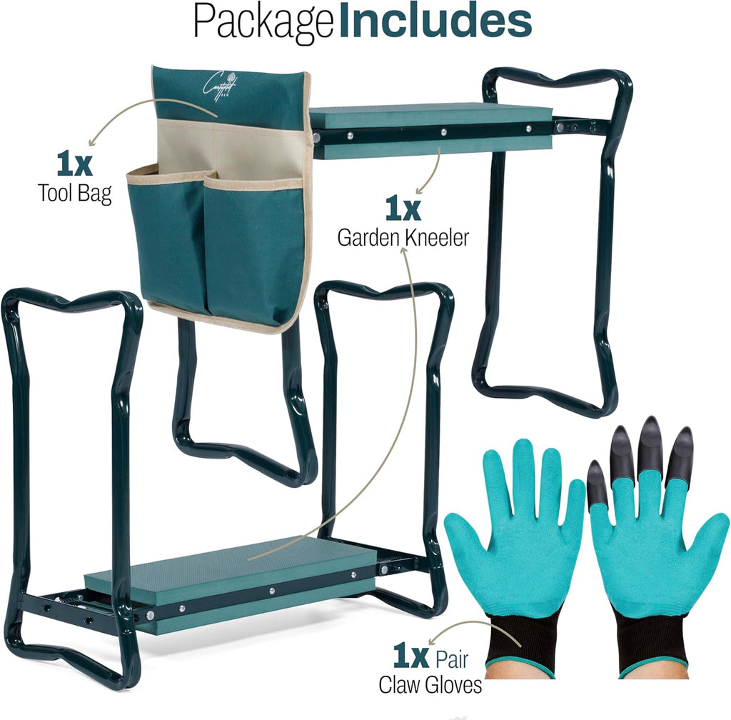 Garden Seat and Kneeler with Cushion, Gloves and Pouch M11715