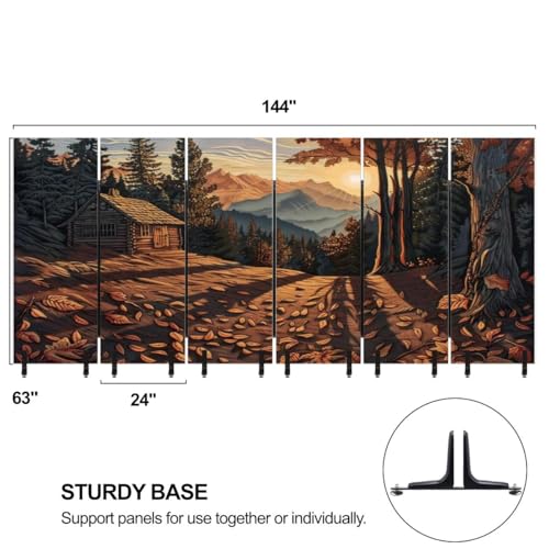 Freestanding Acoustic Room Divider with Panorama Art Print Y171933