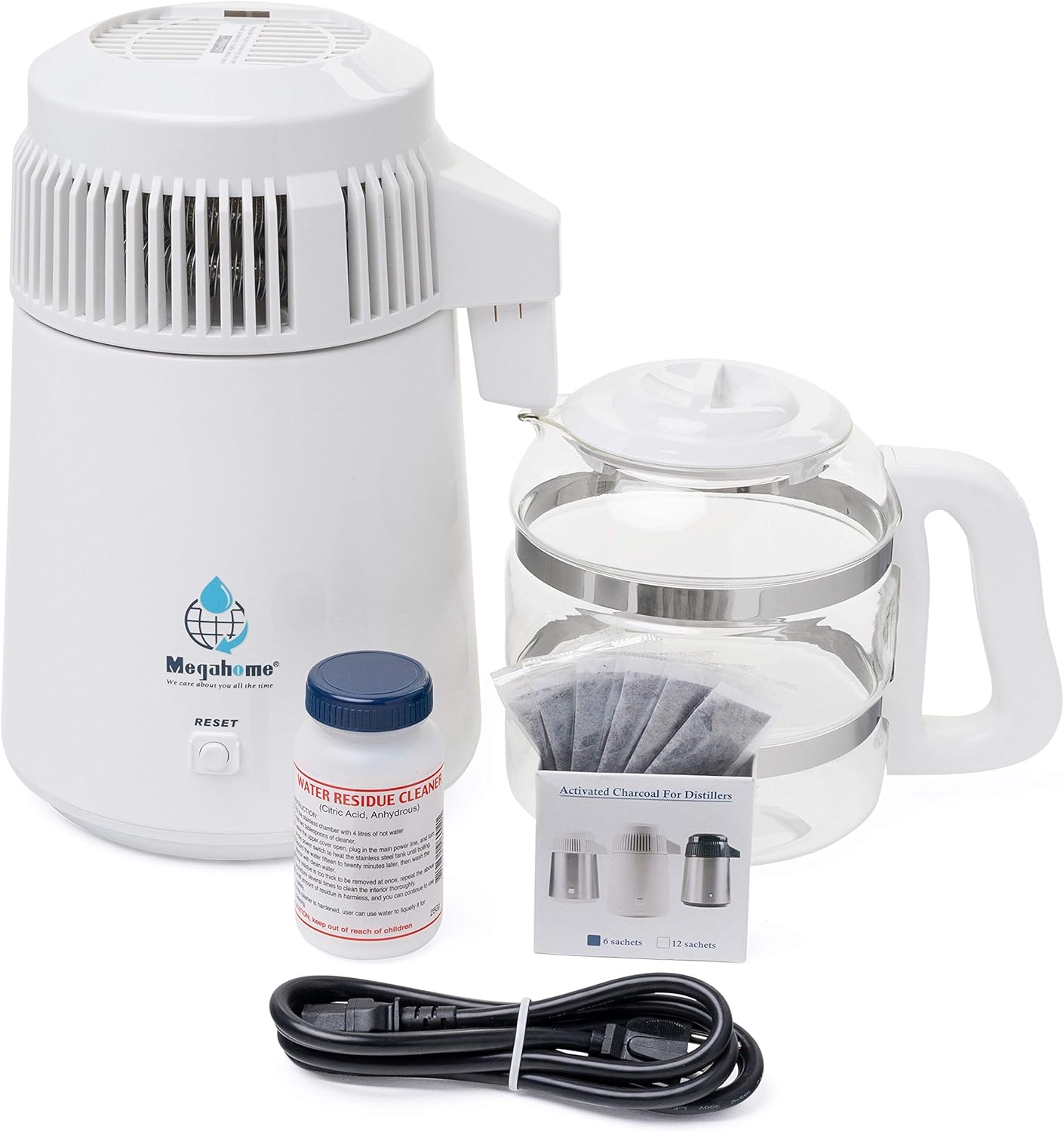 Countertop Water Distiller, White, Glass D2735