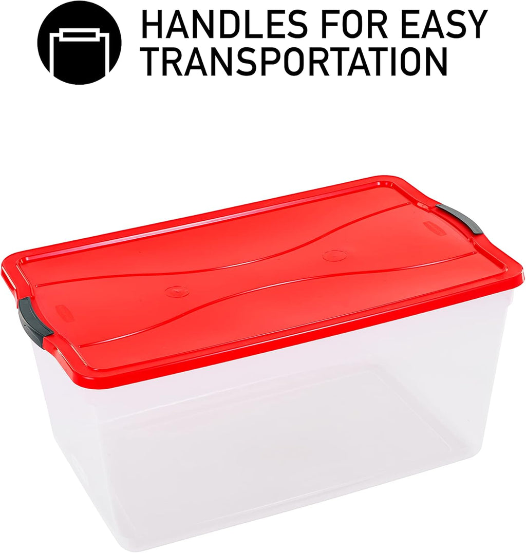 Clear 71 QT Stackable Storage Containers with Latching Lids, Pack of 4 I15320