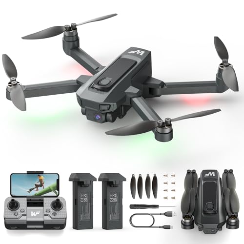 Drone with Camera for Kids 1080P FPV Drones for Adults with 5G Transmission, WeFone WF20 Foldable RC Quadcopter Small Dron Toys, Brushless Motor, Altitude Hold, 3D Flips, 2 Batteries