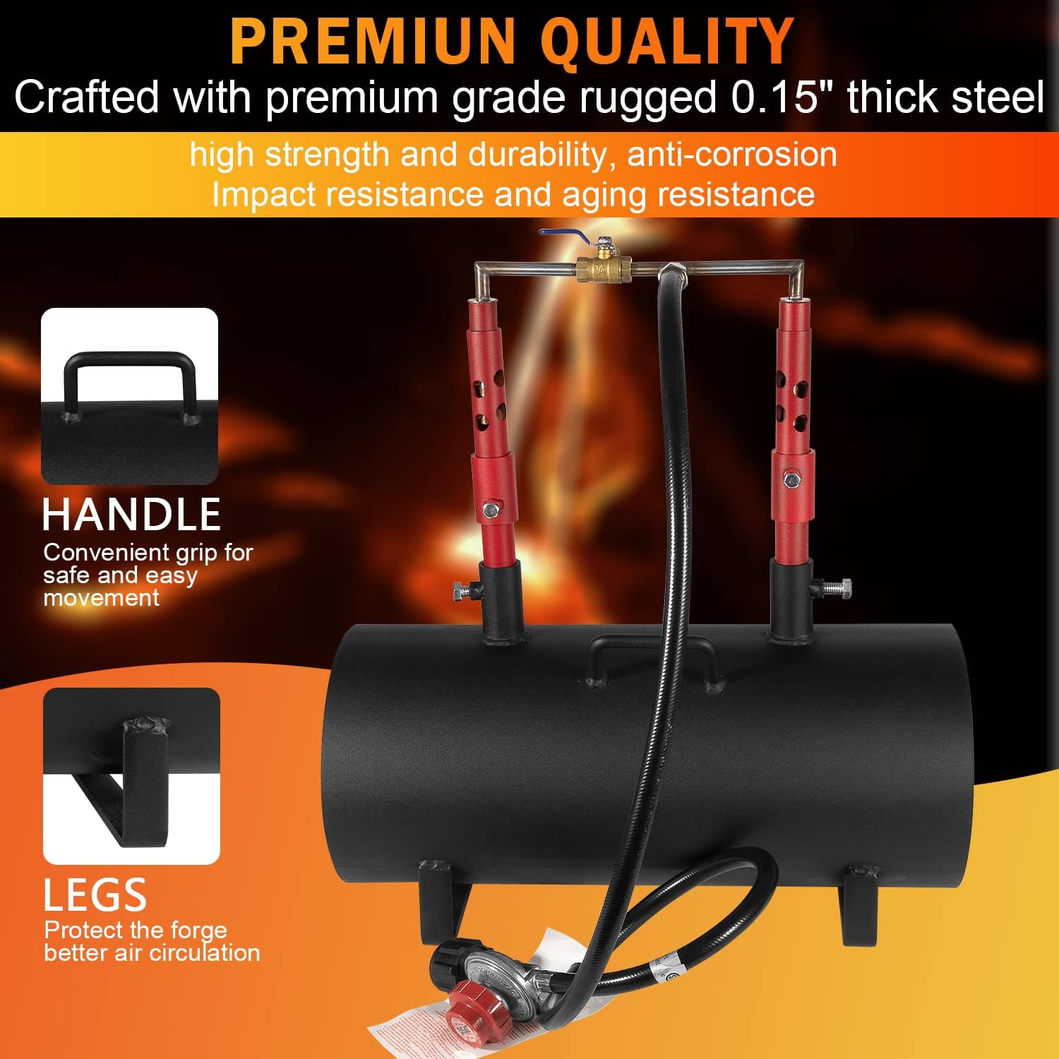 Portable Propane Forge Double Burner for Blacksmithing Knife Making S219