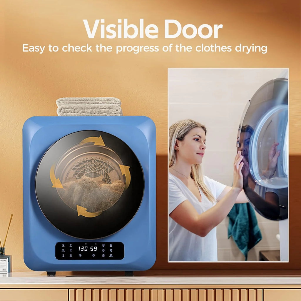 Compact Electric Dryer for Clothes, Portable with Stainless Steel Drum B8111
