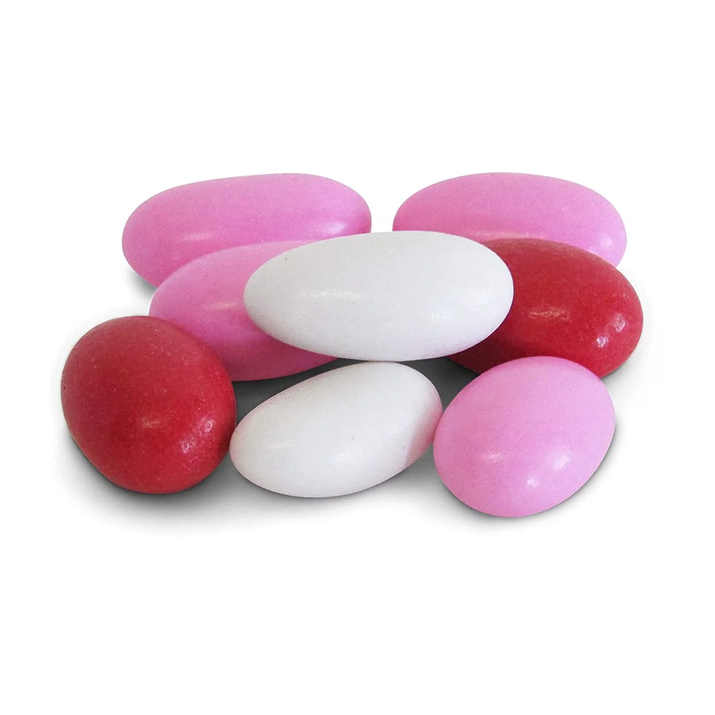 Red Pink & White Jordan Almonds Mix, 10 LBS Bulk Bag, Sweet Hard Candy Shell F3466