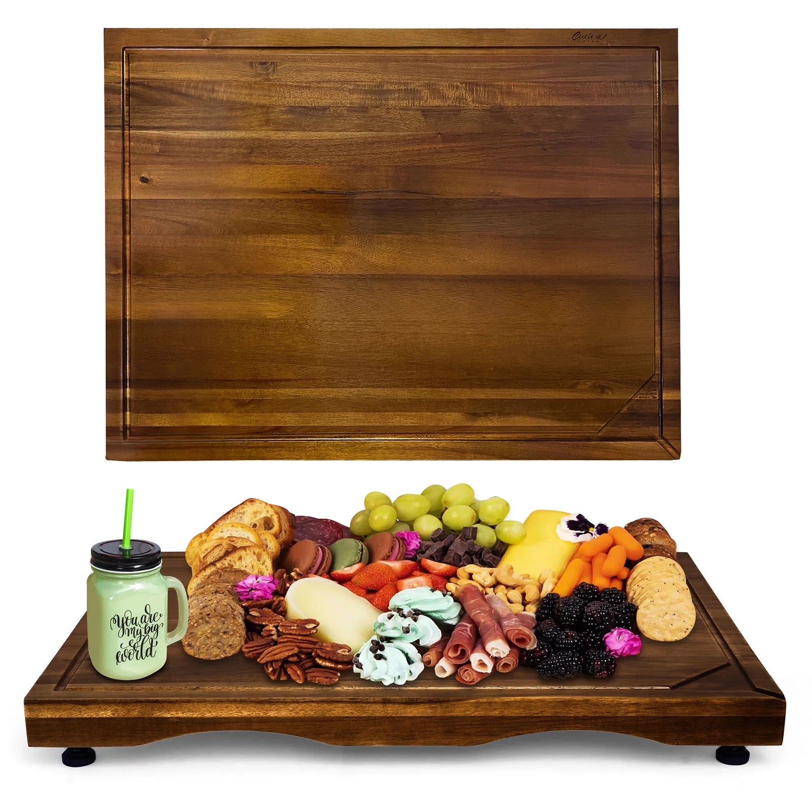 Acacia Wood Noodle Board with Adjustable Legs I42719
