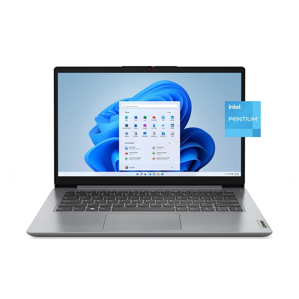 New Lenovo Ideapad 1i, 14.0" Laptop, Intel Celeron N4020, 4GB RAM, 64GB eMMC Storage, Cloud Grey, Windows 11 in S Mode