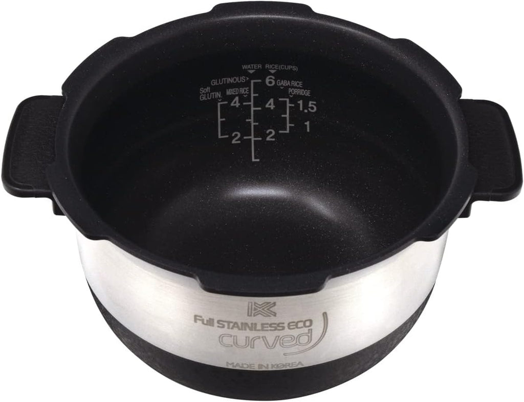 Replacement Inner Pot for Rice Cooker, 6 Cups Uncooked, Stainless/Black F60722