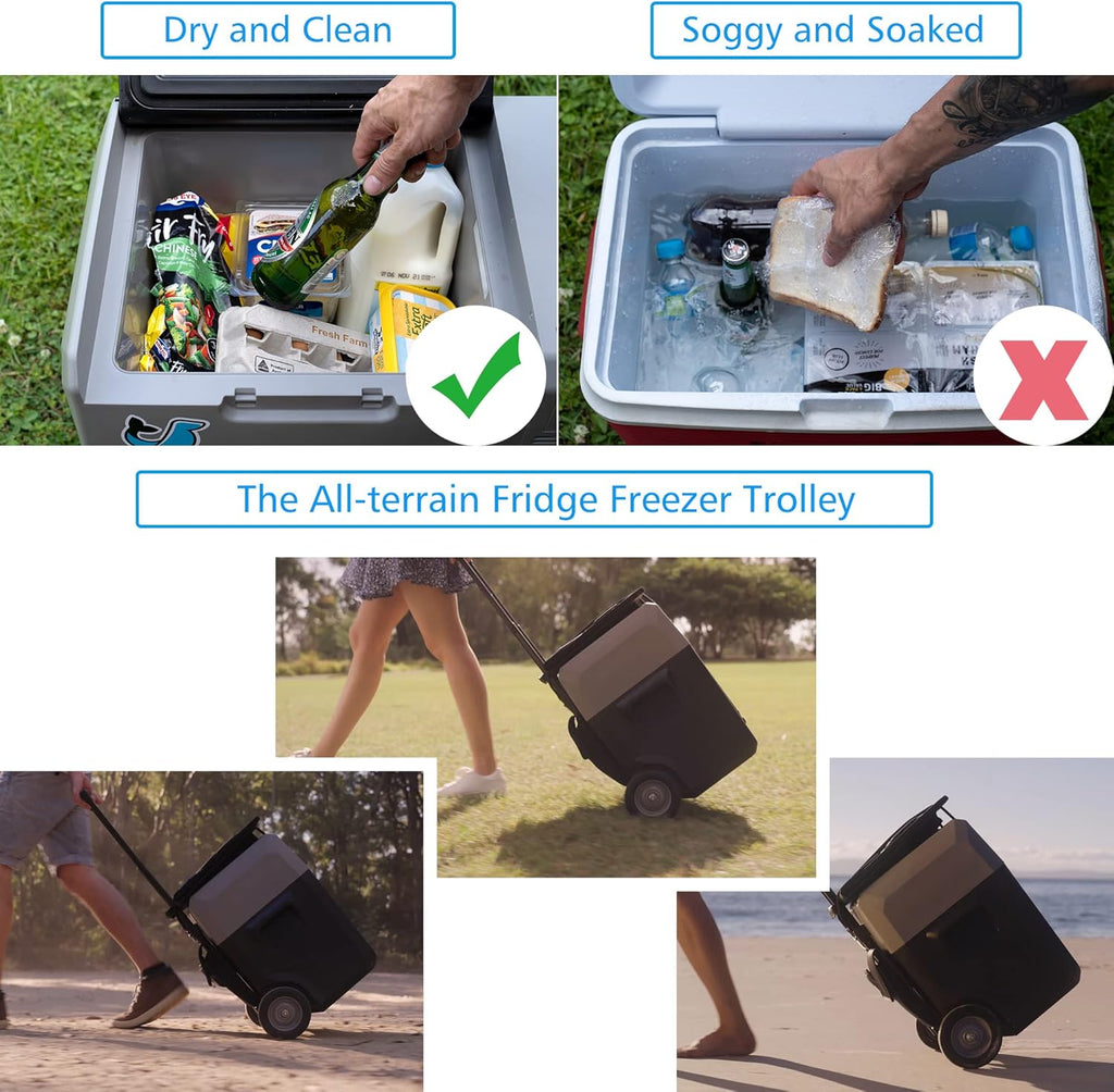 12V Portable Refrigerator 52 Quart Car Fridge with Rechargeable Battery P4263