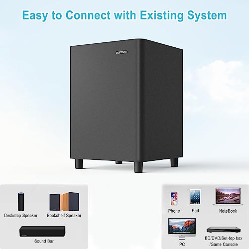 Powered Subwoofer with Deep Bass, Easy Setup for Home Theater H40915