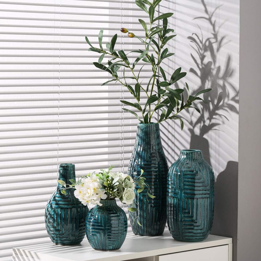 Ceramic Vase for Home Decor, Flower Vase for Centerpieces, Modern Accent for Living Room W896
