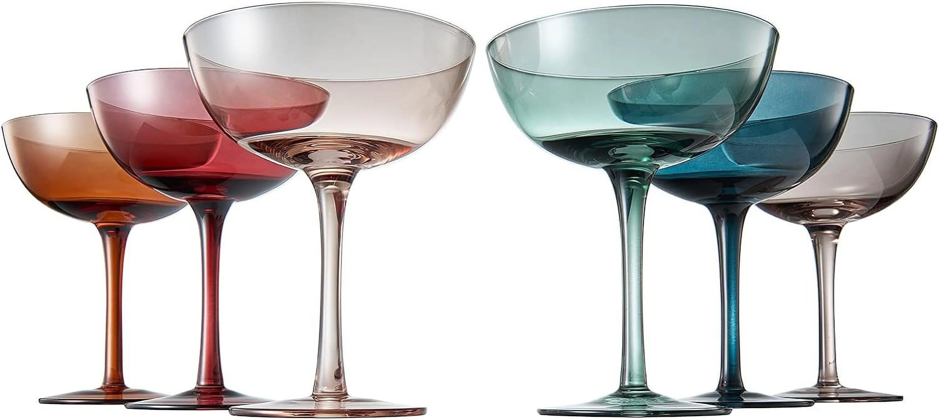 Crystal Coupe Glasses Set, 7 oz, Set of 6 R28596
