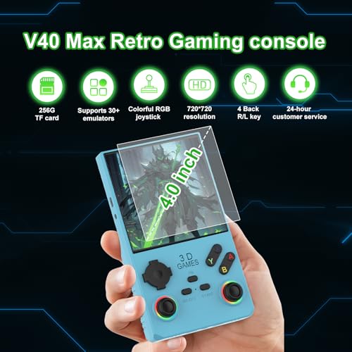 Handheld Game Console 4.0 Inch IPS Screen Retro Portable Arcade Y95927