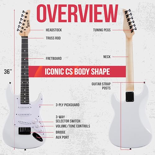 3/4 Size Electric Guitar Kit for Kids with Amp and Accessories V60944
