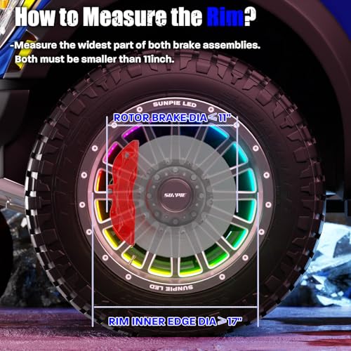 Wheel Lights for Truck - RGB Rim Light for Car/SUV - Wheel Well Ring Lights with Sequential and Multi-Color, Waterproof DC 12v C3041