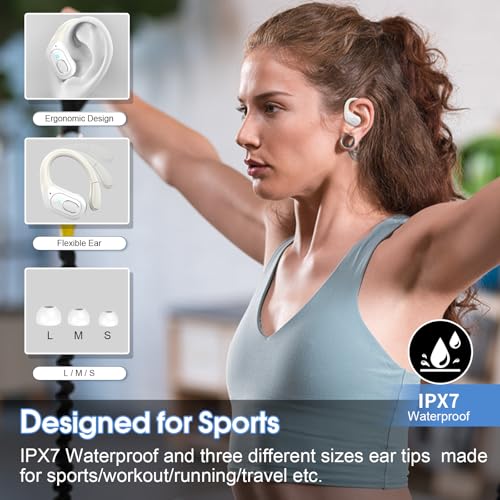 Wireless Earbuds Bluetooth 5.4 with Earhooks, IPX7 Waterproof P475856