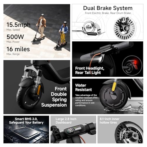 Electric Scooter for Adults, 15.5 mph Top Speed, Front Suspension C332250