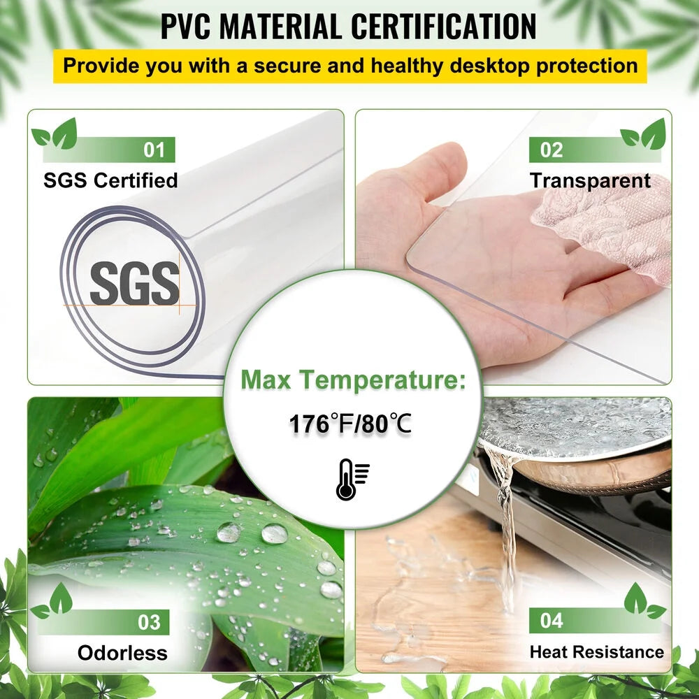 PVC Table Mat Waterproof Transparent Desk Protector H5803