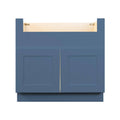 Lifeart Cabinetry Lancaster Ocean-Blue Plywood Shaker Stock Assembled Farm Sink Base Kitchen Cabinet 36 in. W x 24 in. D x 34.5
